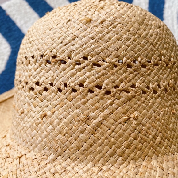 βοΈπ€ TINATOO VINTAGE TAN STRAW SUMMER BEACH HAT - Picture 5 of 8